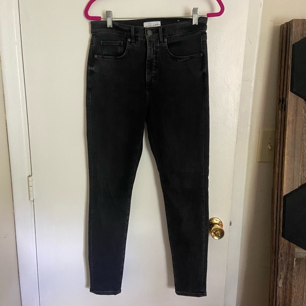 Loft Black High-Rise Skinny Jeans Size 6